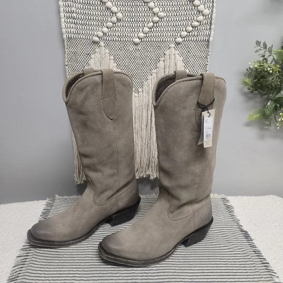 Ariat Taupe Suede Western Boots - Picture 3 of 7